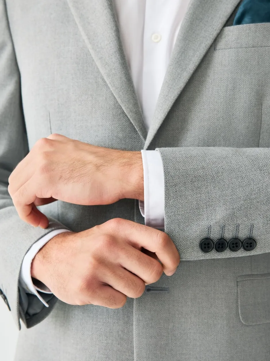 Pakken*Next - Tailored fit - Kostuum met textuur: colbert Grijs