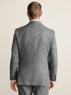 Blazers En Business-Jasjes|Pakken*Next - Tailored Fit Signature Abraham Moon 100% British Wool Donegal Suit Jacket Grijs