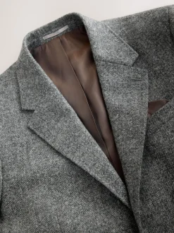 Blazers En Business-Jasjes|Pakken*Next - Tailored Fit Signature Abraham Moon 100% British Wool Donegal Suit Jacket Grijs