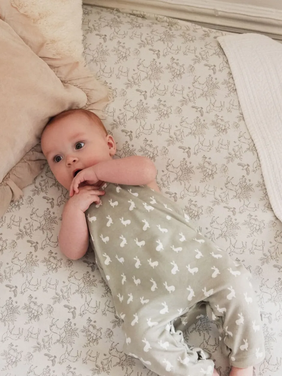 Tuinbroeken*The Little Tailor - - Baby tuinbroek van 100% katoen met konijnenprint Grijs
