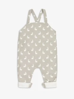 Tuinbroeken*The Little Tailor - - Baby tuinbroek van 100% katoen met konijnenprint Grijs
