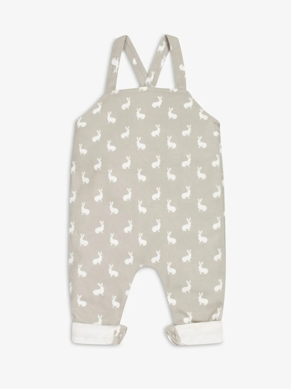 Tuinbroeken*The Little Tailor - - Baby tuinbroek van 100% katoen met konijnenprint Grijs