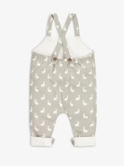 Tuinbroeken*The Little Tailor - - Baby tuinbroek van 100% katoen met konijnenprint Grijs