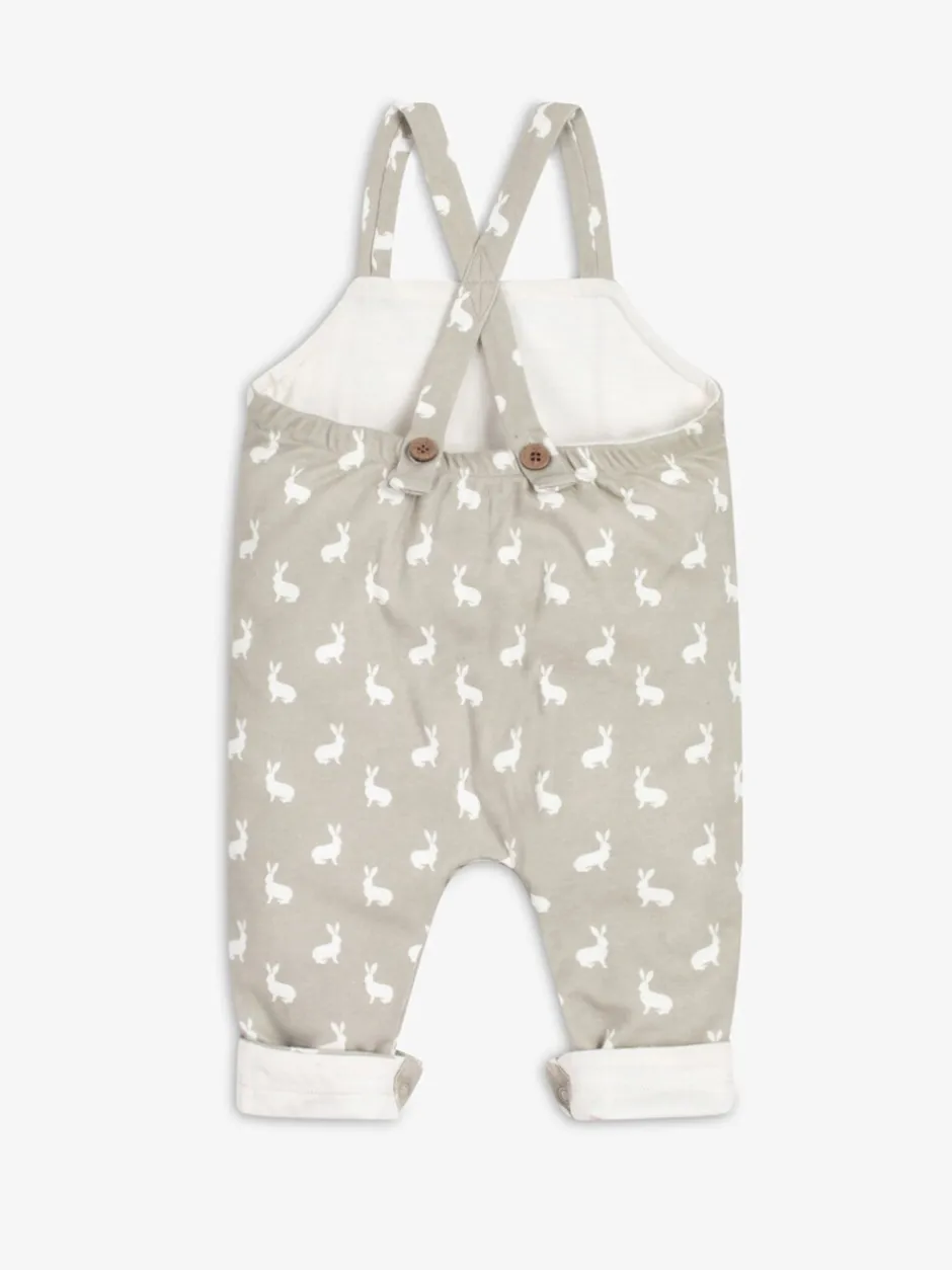 Tuinbroeken*The Little Tailor - - Baby tuinbroek van 100% katoen met konijnenprint Grijs