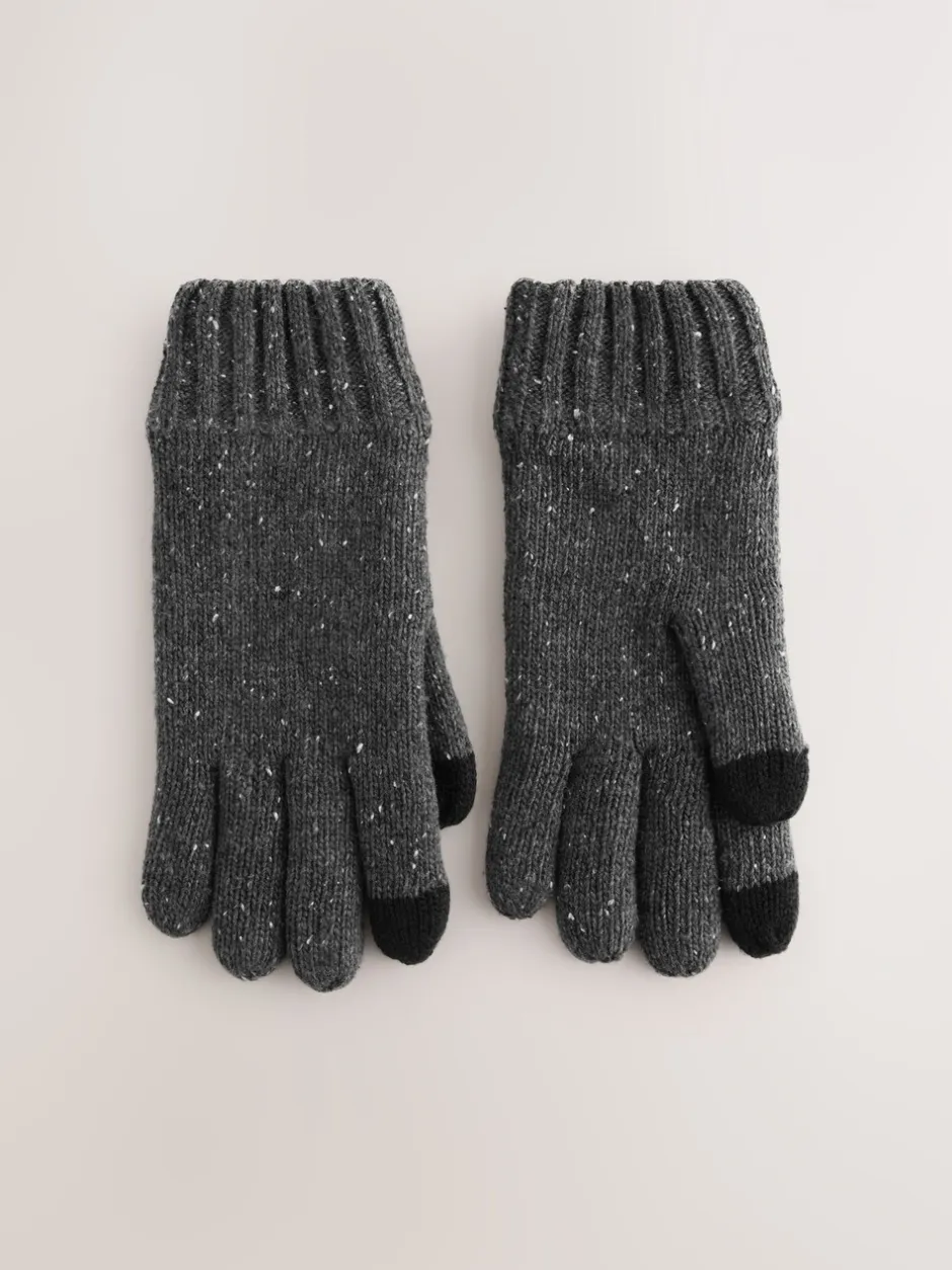 Mutsen, Sjaals En Handschoenen|Next - Thinsulate Knitted Touchscreen Gloves Grijs