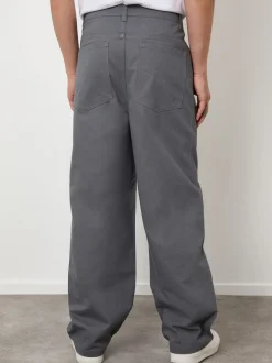 Broeken En Chino's*Threadbare - Baggy Fit 5 Pocket Chino Trousers Grijs