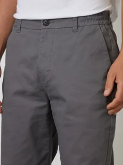 Broeken En Chino's*Threadbare - Chino met rechte pijpen en stretchy tailleband Grijs