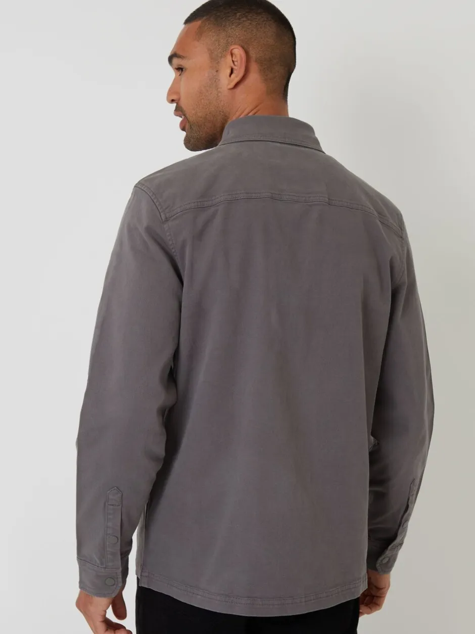 Blazers En Business-Jasjes|Threadbare - Snap Fastening Shacket Grijs