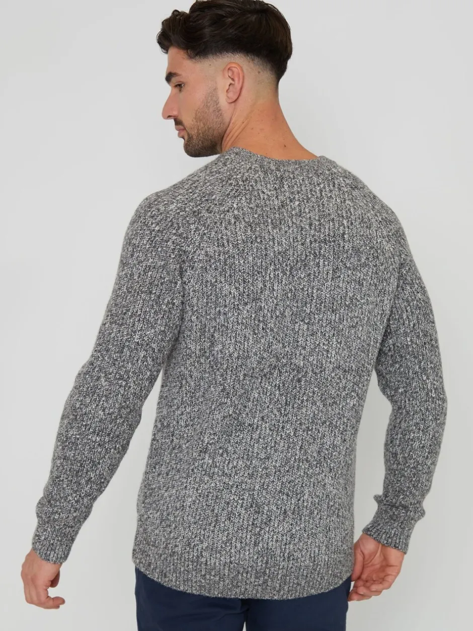 Gebreide Kleding*Threadbare - trui met raglanmouwen en ronde hals Grijs