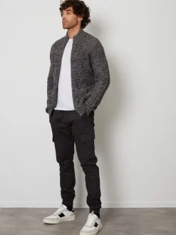 Gebreide Kleding*Threadbare - vest met ritssluiting Grijs