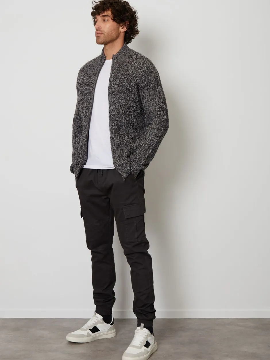 Gebreide Kleding*Threadbare - vest met ritssluiting Grijs