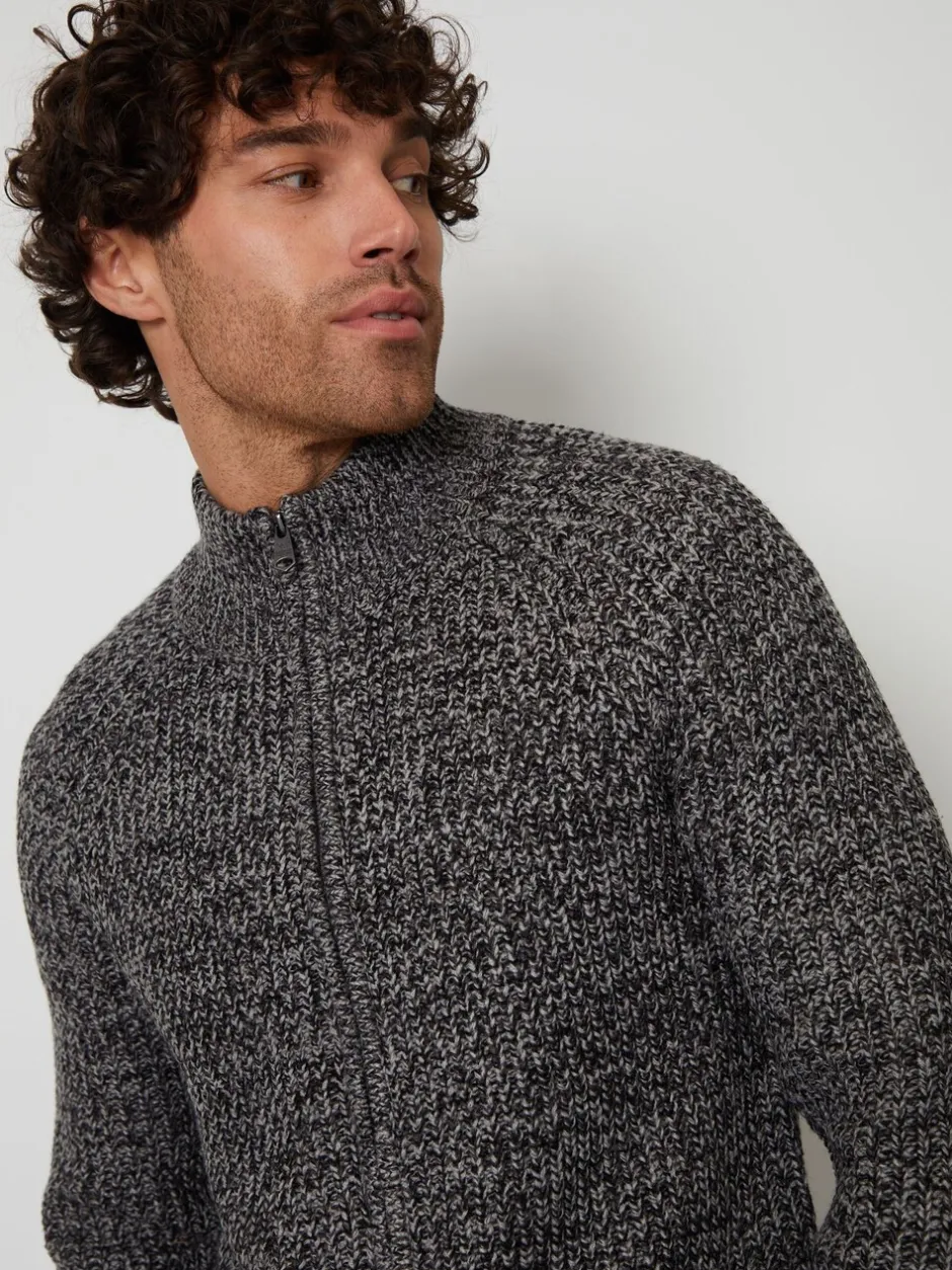 Gebreide Kleding*Threadbare - vest met ritssluiting Grijs