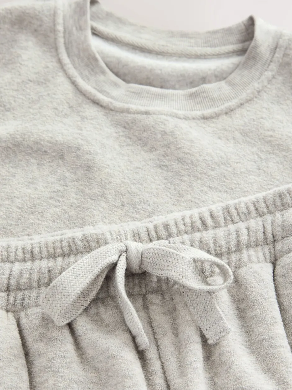 Pyjama's|Next - Towelling Short Sleeve Pyjamas Set Grijs