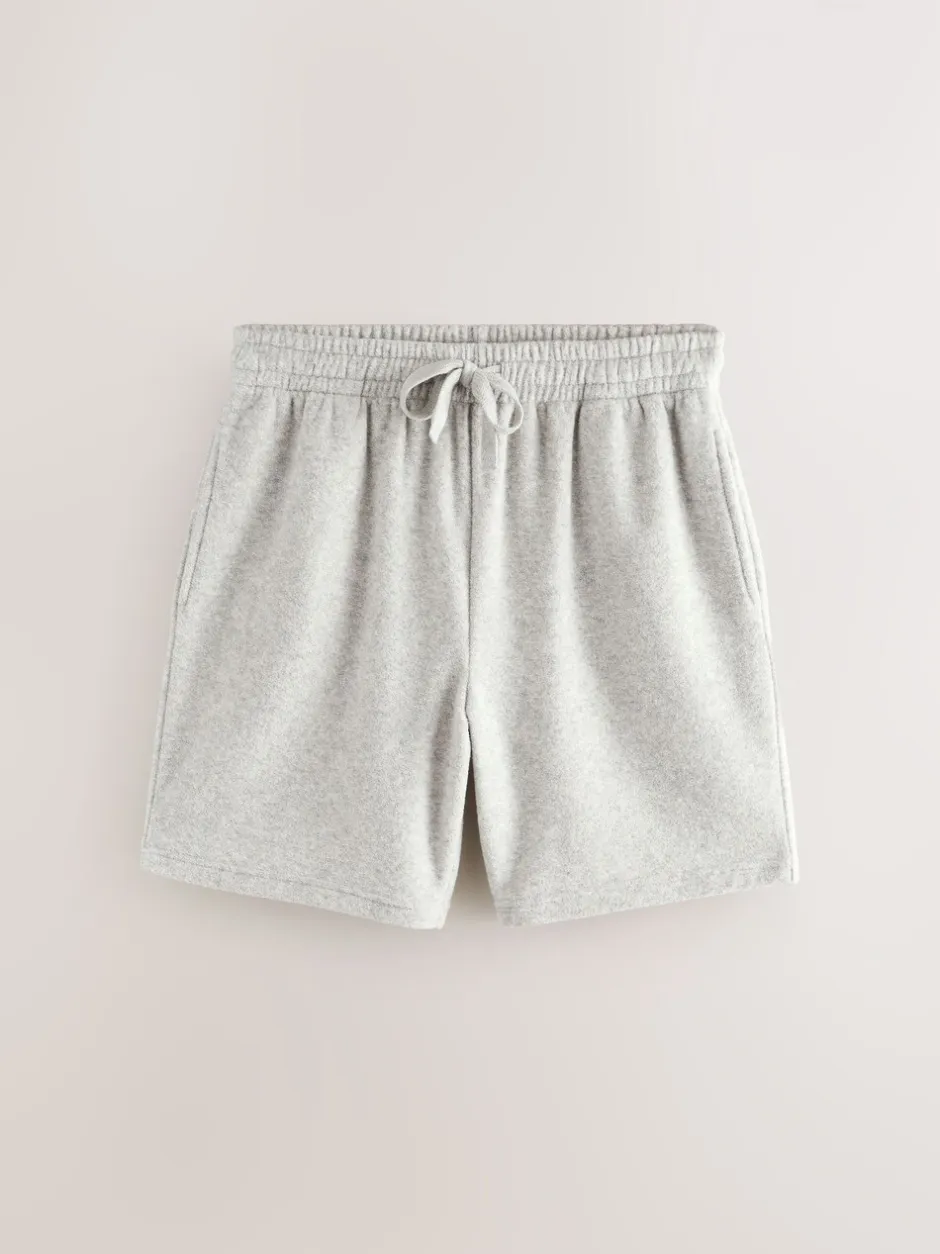 Pyjama's|Next - Towelling Short Sleeve Pyjamas Set Grijs