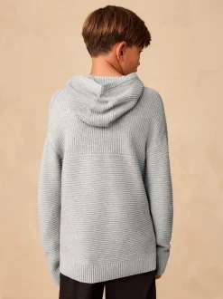 Truien En Breisels|Sweaters En Hoody´S*Next Grijs - Utility gebreide hoodie (3-16jr)