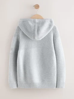 Truien En Breisels|Sweaters En Hoody´S*Next Grijs - Utility gebreide hoodie (3-16jr)