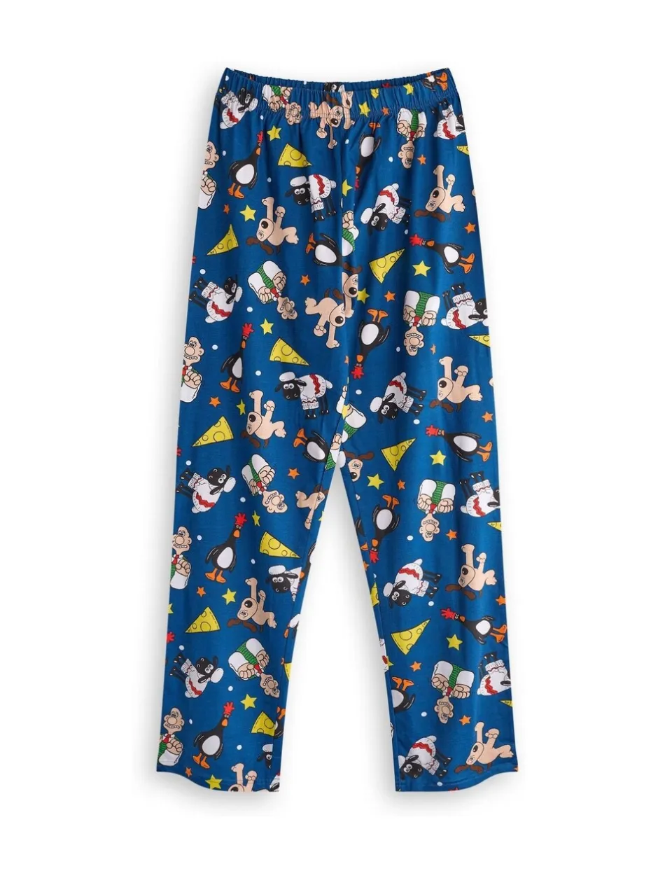 Pyjama's*Vanilla Underground - Wallace And Gromit herenpyjama's van 100% katoen Grijs