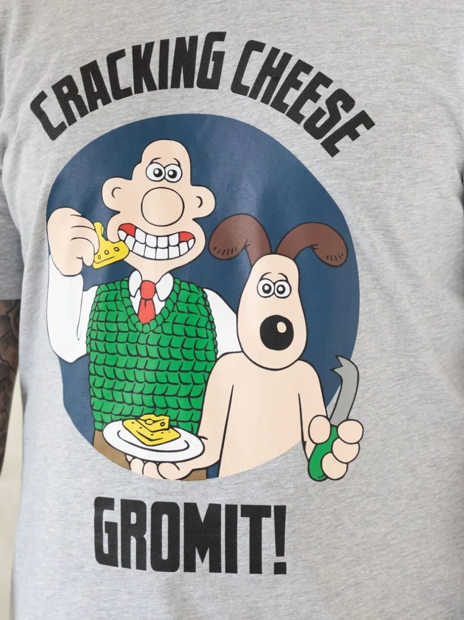 Pyjama's*Vanilla Underground - Wallace And Gromit herenpyjama's van 100% katoen Grijs