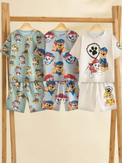 Pyjama's|Vanilla Underground - Bluey Boys Multicoloured Multi Character Multi-Pack of 2 Short Sleeve Short Leg Pyjama Set Grijs