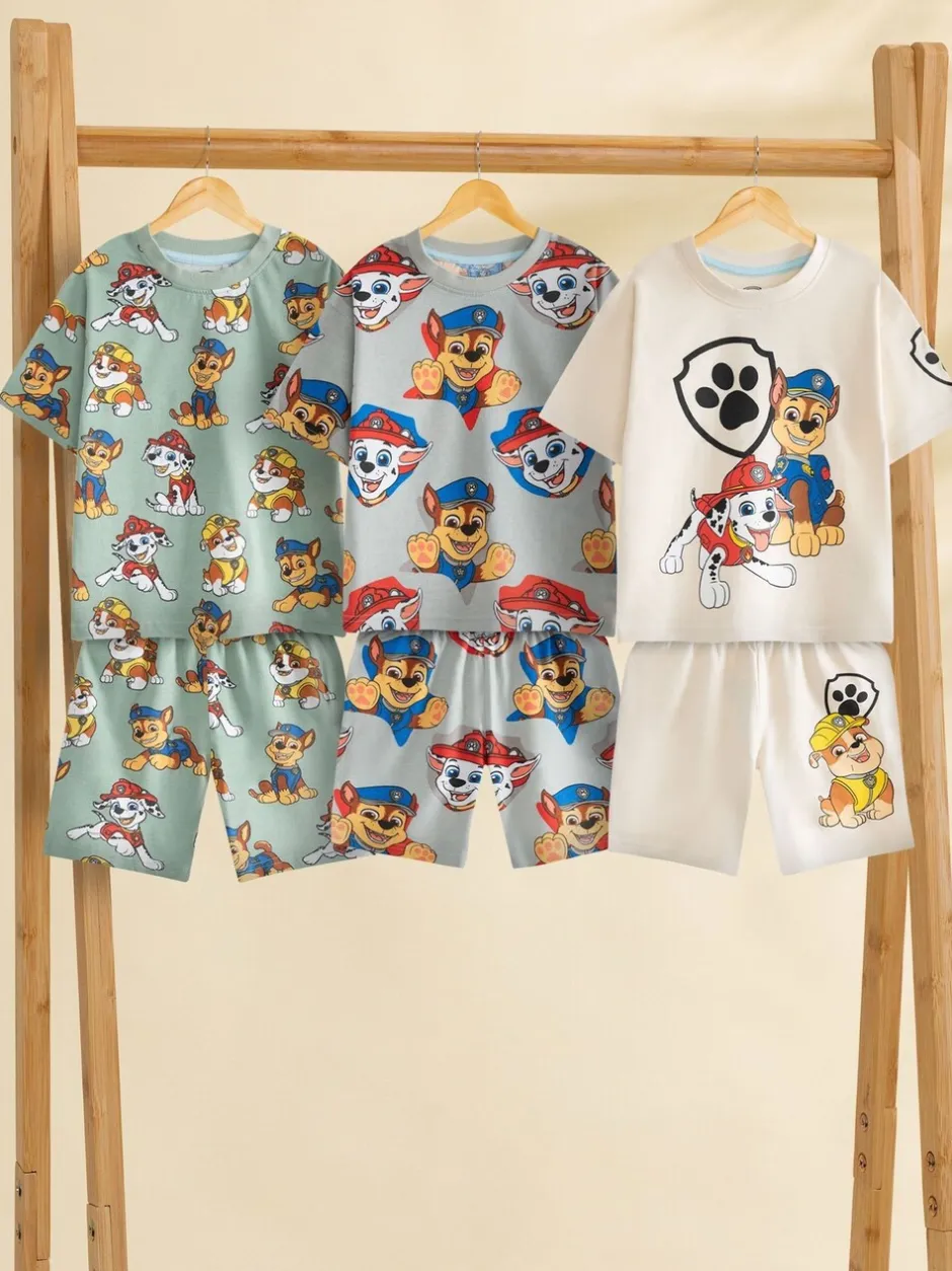Pyjama's|Vanilla Underground - Bluey Boys Multicoloured Multi Character Multi-Pack of 2 Short Sleeve Short Leg Pyjama Set Grijs
