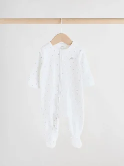 Babypakjes En Babypyjama's*Next Grijs - Velour Two Way Zip Baby Sleepsuits 2 Pack (0-2yrs)