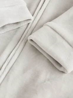 Babypakjes En Babypyjama's*Next Grijs - Velour Two Way Zip Baby Sleepsuits 2 Pack (0-2yrs)