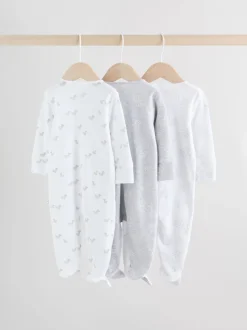 Babypakjes En Babypyjama's|Next Grijs - Verpakking van 3 babypyjama's met tweewegrits (0-2jr)