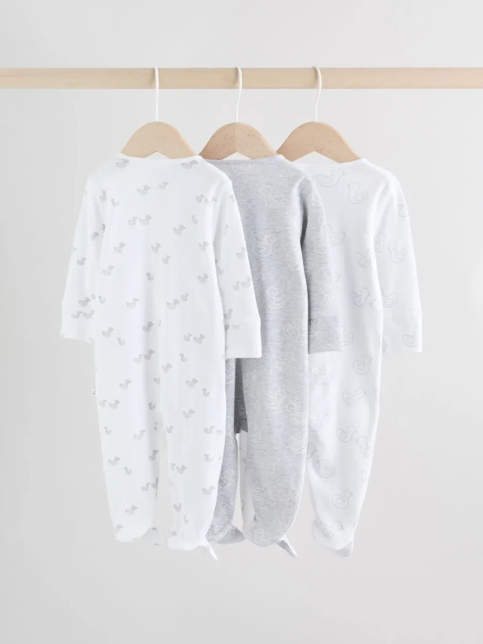 Babypakjes En Babypyjama's|Next Grijs - Verpakking van 3 babypyjama's met tweewegrits (0-2jr)