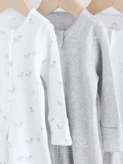 Babypakjes En Babypyjama's|Next Grijs - Verpakking van 3 babypyjama's met tweewegrits (0-2jr)