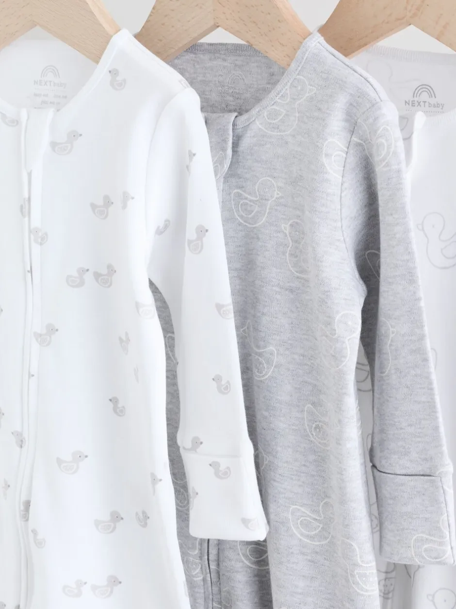Babypakjes En Babypyjama's|Next Grijs - Verpakking van 3 babypyjama's met tweewegrits (0-2jr)
