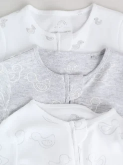 Babypakjes En Babypyjama's|Next Grijs - Verpakking van 3 babypyjama's met tweewegrits (0-2jr)
