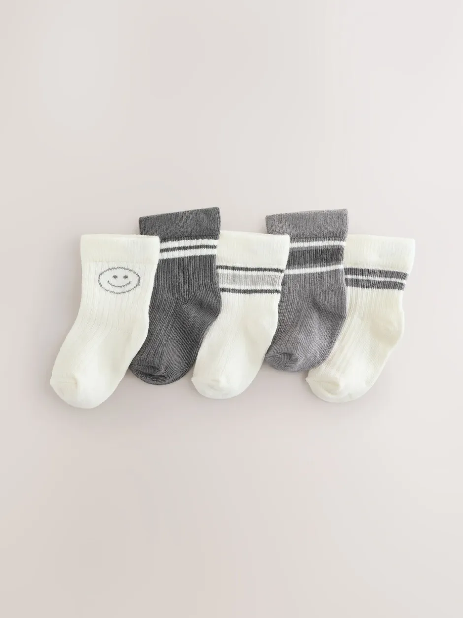 Sokken En Panty's|Sokken*Next - Verpakking van 5 paar babysokken (0 mnd-2 jr) Grijs