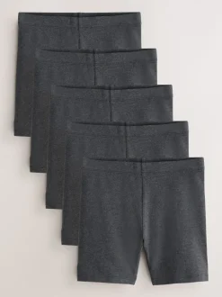 Shorts En Rokken|Next - Verpakking van 5 stretchy fietsshorts met hoog katoengehalte (3-16jr) Grijs