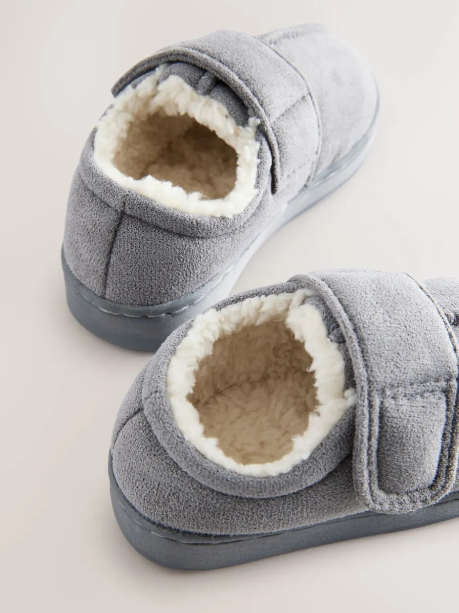 Pantoffels|Next - Warm gevoerde pantoffels met kuipzool Grijs