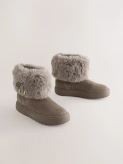 Boots|Next - Waterafstotende suède laarzen Grijs