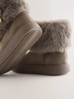 Boots|Next - Waterafstotende suède laarzen Grijs