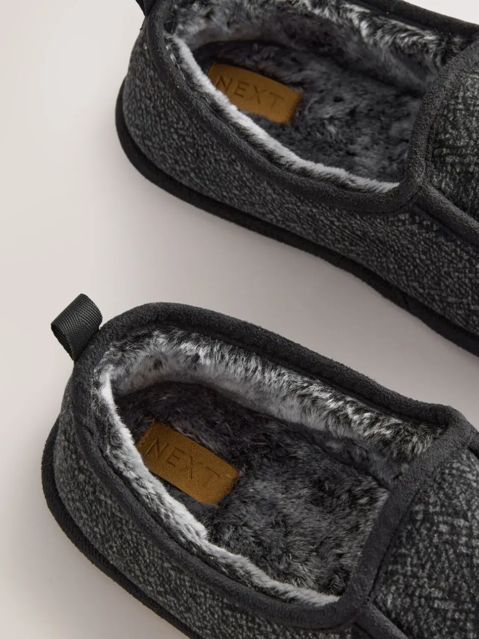 Pantoffels|Next - Wide Fit Closed Back Slippers Grijs