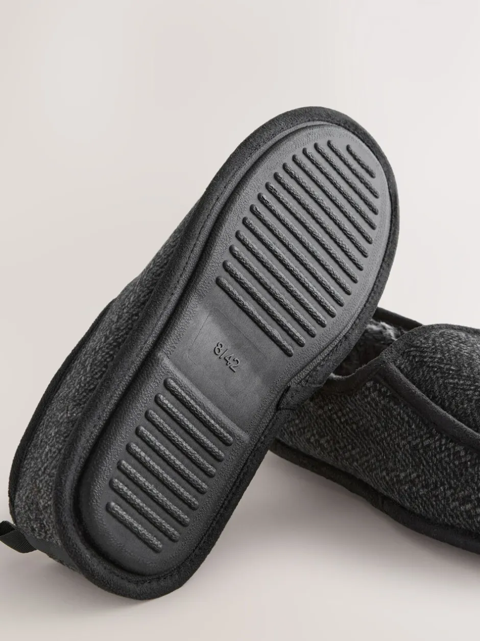 Pantoffels|Next - Wide Fit Closed Back Slippers Grijs