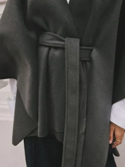 Jassen En Jacks*Next - Wrap Front Cape Poncho Grijs