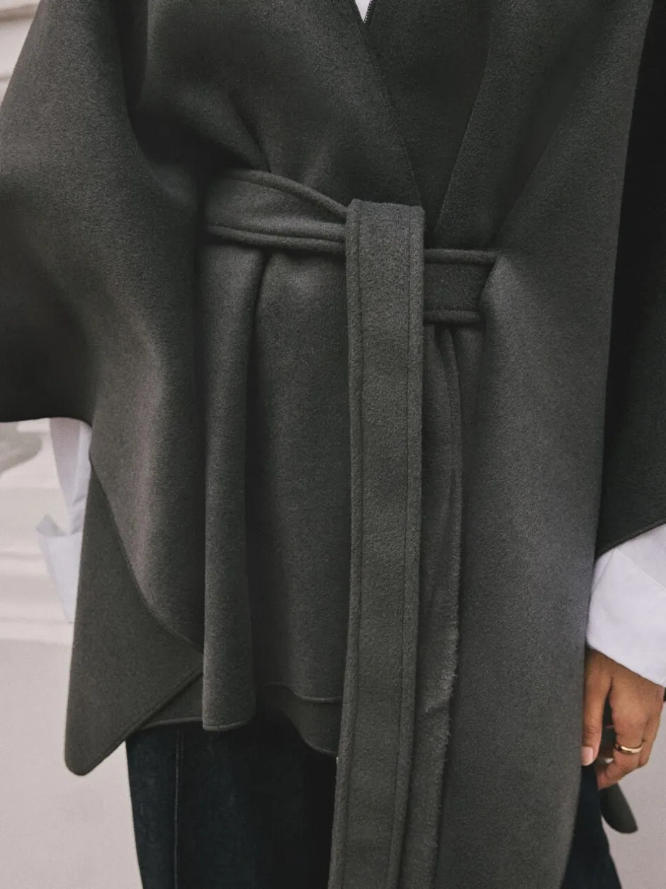 Jassen En Jacks*Next - Wrap Front Cape Poncho Grijs