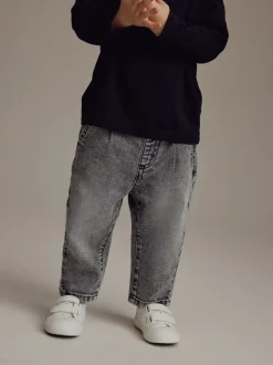Jeans En Joggingbroeken|Jeans|Next Grijs denim - Jeans met geplooide voorkant (3mnd-7jr)