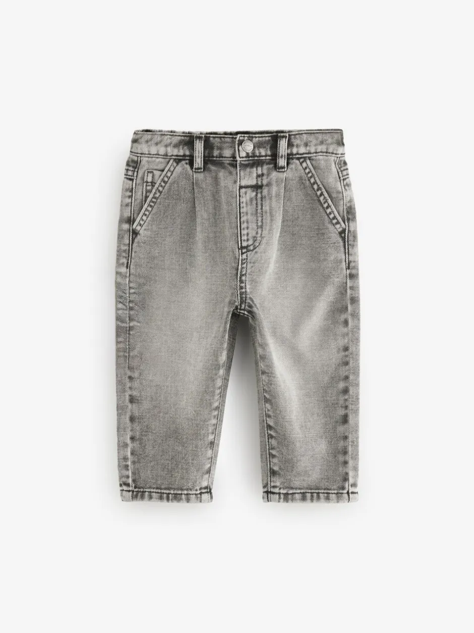Jeans En Joggingbroeken|Jeans|Next Grijs denim - Jeans met geplooide voorkant (3mnd-7jr)
