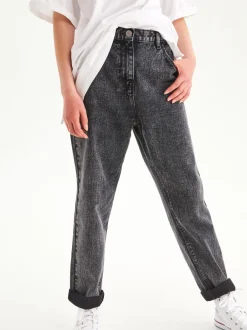 Jeans|Next Grijs denim - Mom 100% katoenen jeans (3-16jaar)