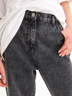Jeans|Next Grijs denim - Mom 100% katoenen jeans (3-16jaar)