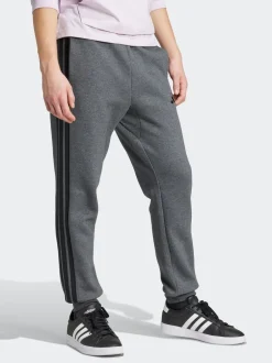 Joggingbroeken*adidas - Essentials fleece joggingbroek met 3 strepen Grijs en zwart