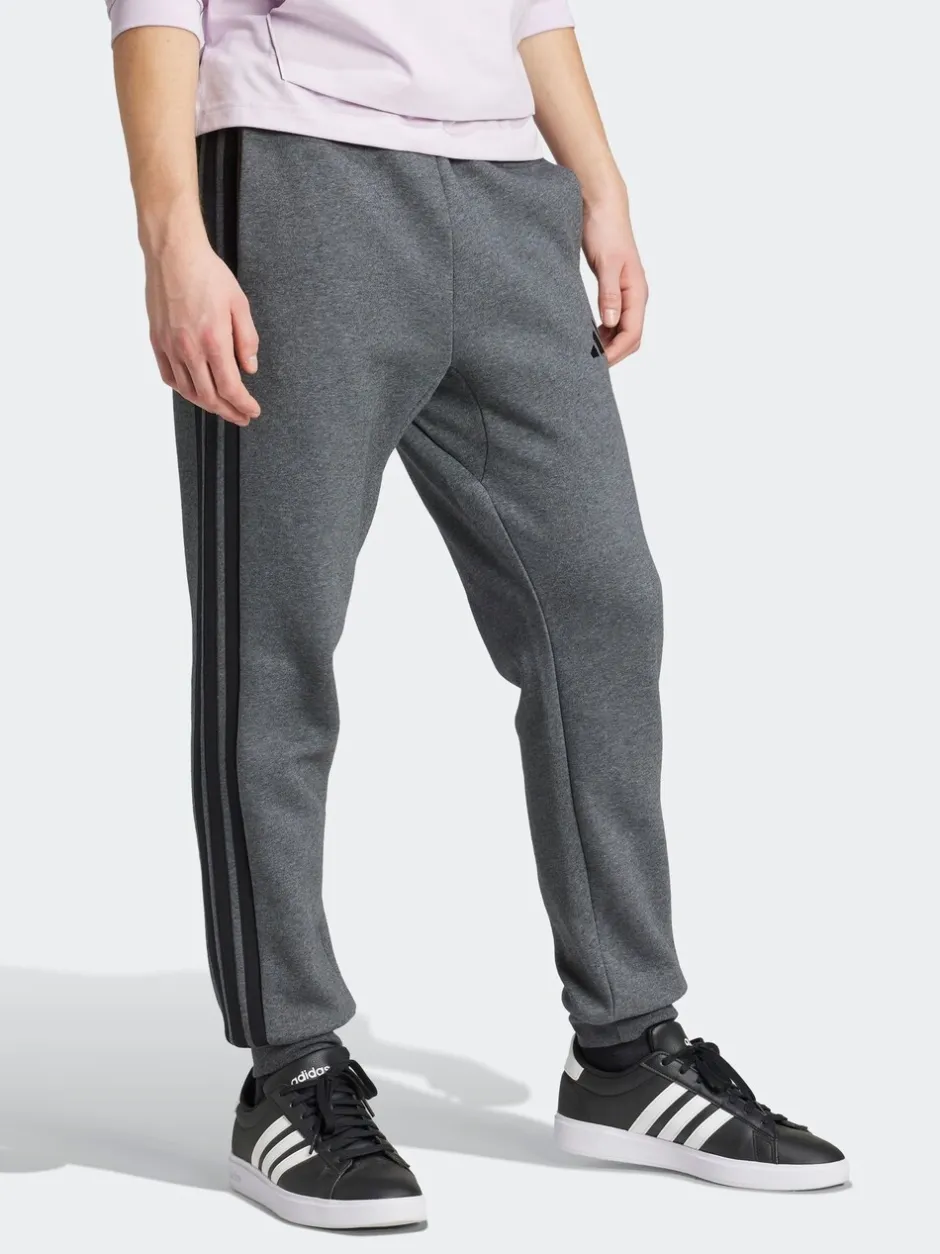 Joggingbroeken*adidas - Essentials fleece joggingbroek met 3 strepen Grijs en zwart