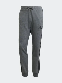 Joggingbroeken*adidas - Essentials fleece joggingbroek met 3 strepen Grijs en zwart