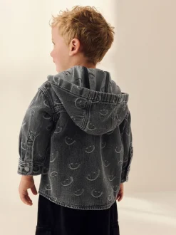 Jassen, Jacks En Kinderwagenpakjes|Jassen En Jacks*Next - Denim overhemd met capuchon (3mnd -7jr) Grijs Face