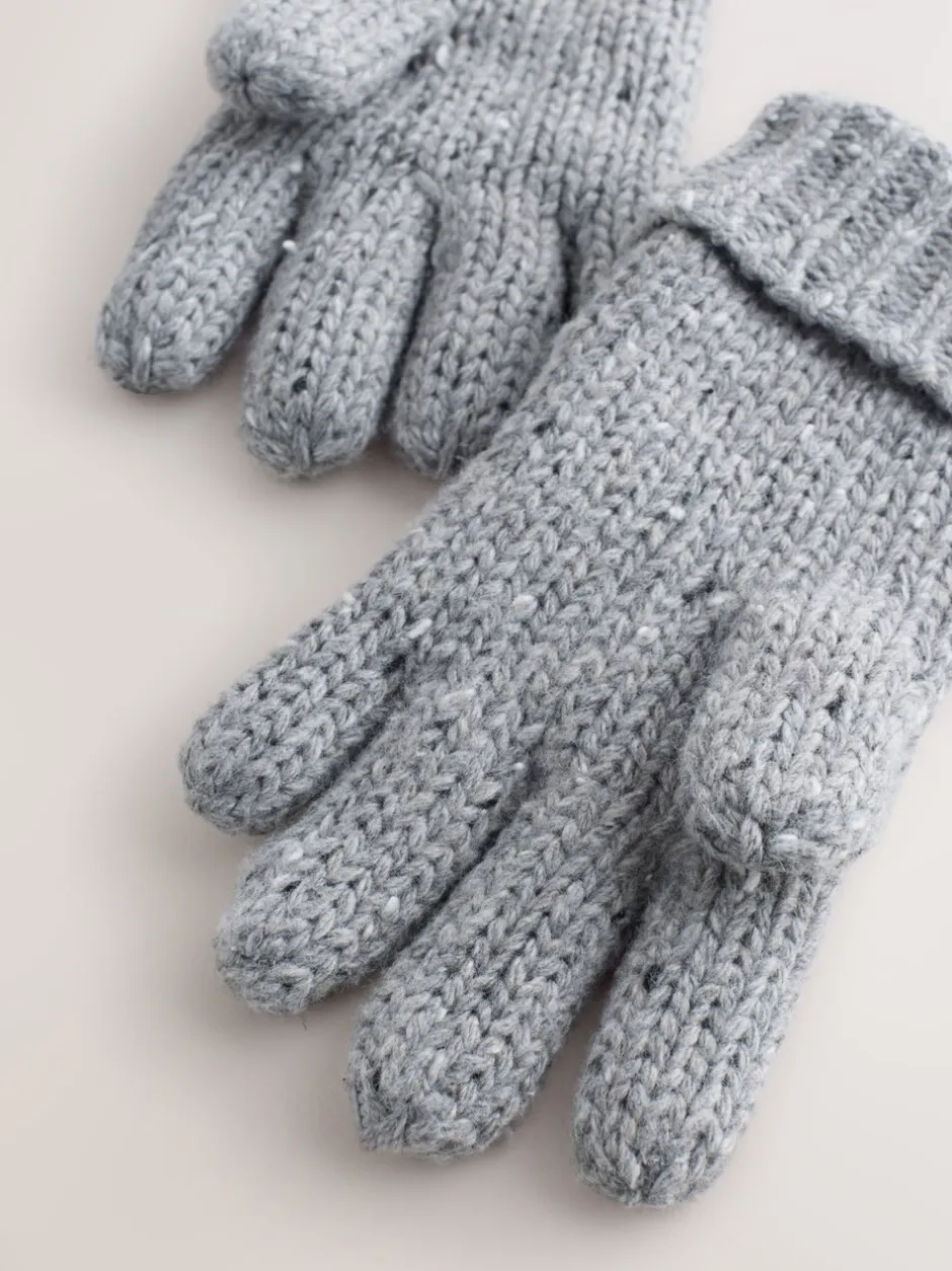 Mutsjes En Antikrabwantjes|Mutsen, Handschoenen En Sjaals*Next - Hoed, Handschoenen & Sjaals 3 delige Set (3-16jaar) Grijs gebreid met kabels
