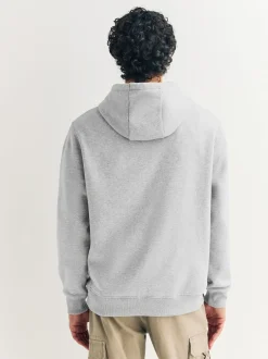 Sweaters En Hoody´S|Sweaters En Hoody´S|Next Grijs gemêleerd - Normale Pasvorm - Zwaargewicht Cotton Rich Jersey Hoodie